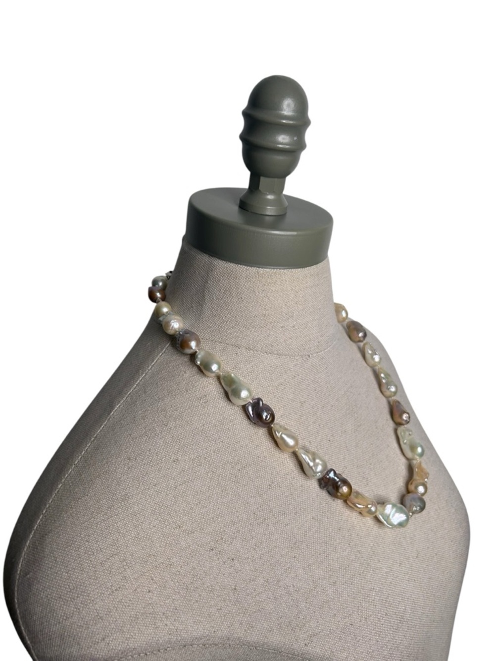 Lucas Lameth LUC 925 CN Sterling Silver Baroque Pearl Chunky Necklace Women’s - Picture 5 of 8